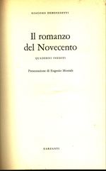 Giacomo_Debenedetti_Il romanzo del Novecento. Quaderni inediti